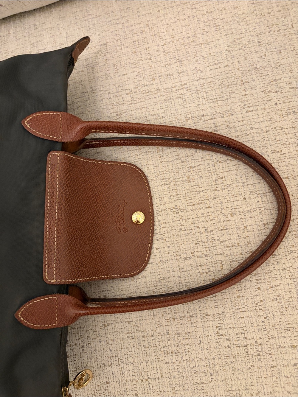 OFFERS WELCOME - Long Handle Gray Longchamp Le Pliage Shoulder Bag - Picture 7 of 14